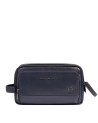 Piquadro - Leather makeup bag with a double zipper