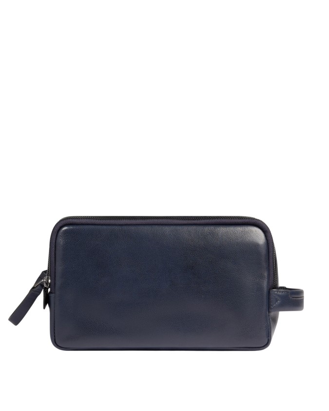 Piquadro - Leather makeup bag with a...