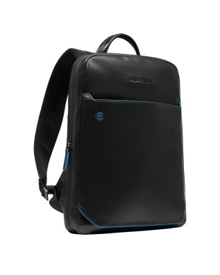  Piquadro - Zaino uomo in pelle porta pc 14'' 1 comparto Blue 2