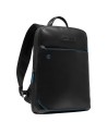 Piquadro - Herren-Lederrucksack mit Platz für einen 14-Zoll-Laptop, 1 Fach, Blue Square