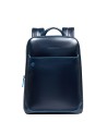 Piquadro - Men's Leather Backpack with 14'' Laptop Compartment, 1 Compartment, Blue Square