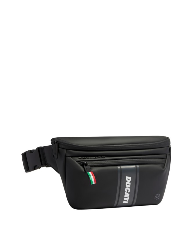  Piquadro - Marsupio uomo in tessuto gommato con tasca esterna