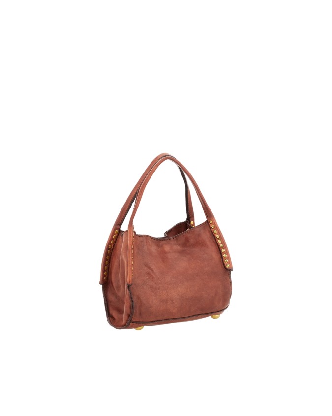  Campomaggi – Mini Borsa shopping in pelle con rivetti Lara