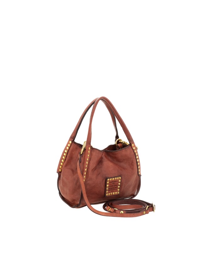  Campomaggi – Mini Borsa shopping in pelle con rivetti Lara