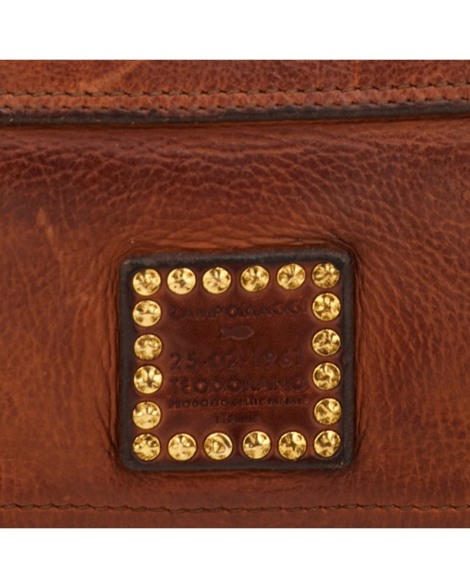  Campomaggi - Borsa a tracolla small in pelle con logo retro