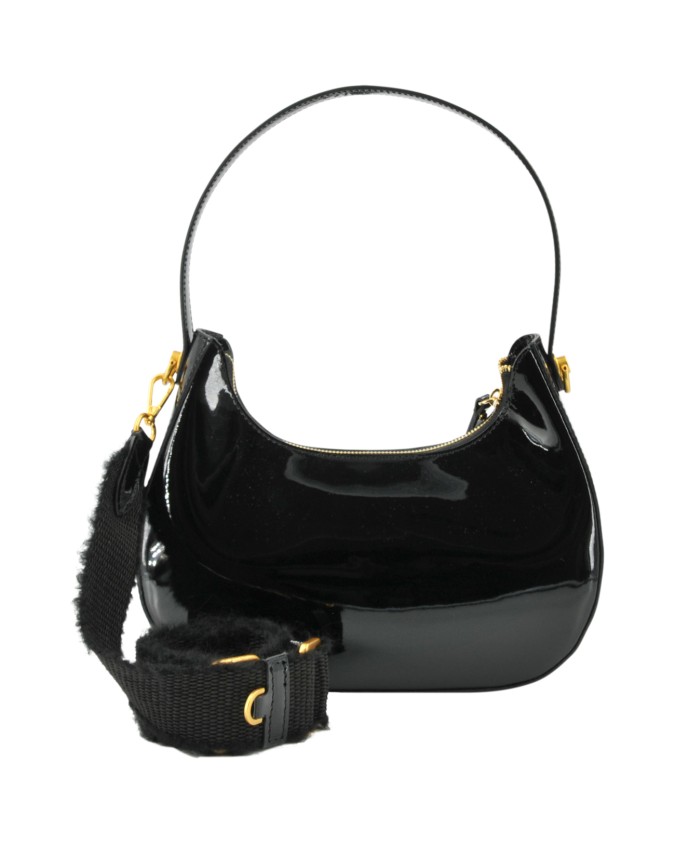  Gianni Chiarini - Borsa a spalla mezzaluna in pelle lucida con