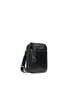 Piquadro – Men's leather bag with two compartments for an iPad Mini and a shoulder strap, Blue Square