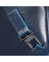 Piquadro – Men's leather bag with two compartments for an iPad Mini and a shoulder strap, Blue Square