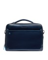 Piquadro – Laptoptasche für 15,6-Zoll-Geräte mit zwei Tragegriffen und zwei Fächern, Blue Square