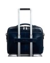 Piquadro – 15.6-inch laptop bag with double handles and 2 compartments, Blue Square