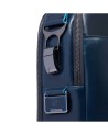 Piquadro – Laptoptasche für 15,6-Zoll-Geräte mit zwei Tragegriffen und zwei Fächern, Blue Square
