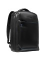 Piquadro - Men's Fast-Check Backpack with 3 Compartments and Space for a 15.6-inch Laptop, Blue Square