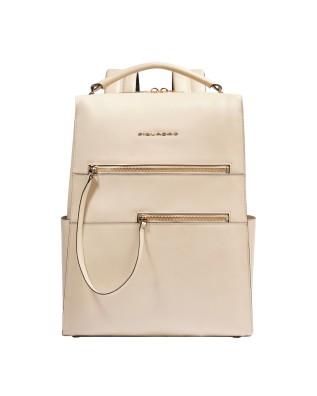 Piquadro – Women's leather backpack with a 14-inch laptop...