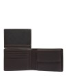 Piquadro - Men's leather and fabric wallet with RFID document holder