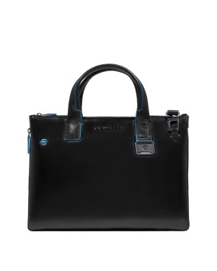  Piquadro - Cartella porta pc 14'' in pelle con tracolla Blue