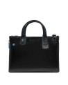  Piquadro - Cartella porta pc 14'' in pelle con tracolla Blue