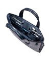 Piquadro - 14'' Leather Laptop Bag with Shoulder Strap by Blue Square