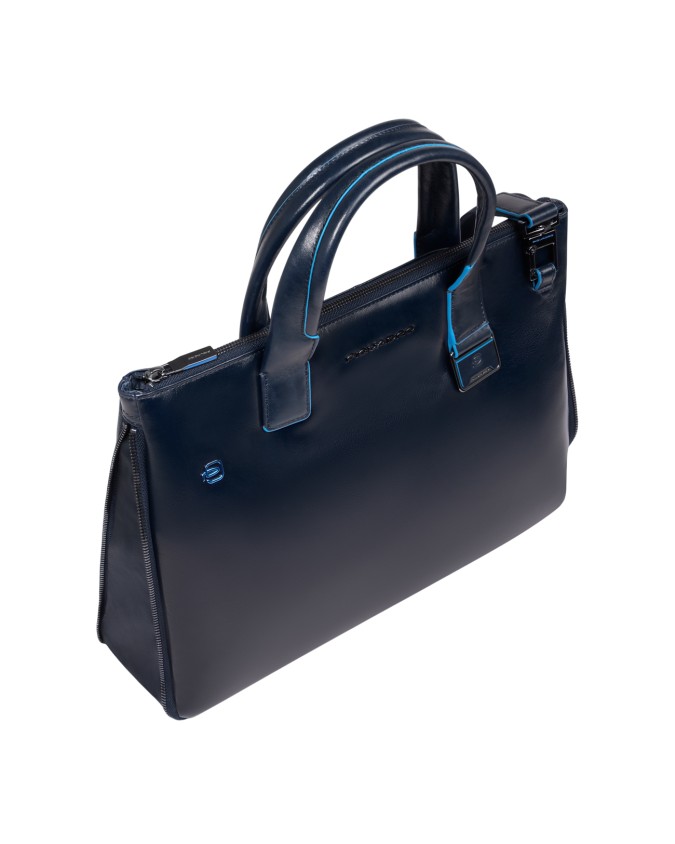 Piquadro - Cartella porta pc 14'' in pelle con tracolla Blue