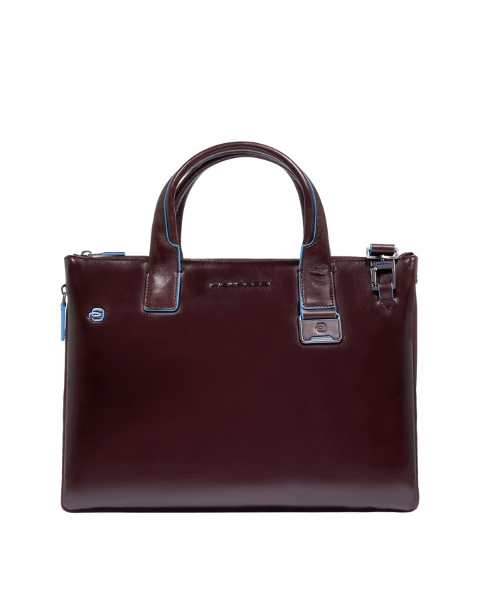  Piquadro - Cartella porta pc 14'' in pelle con tracolla Blue
