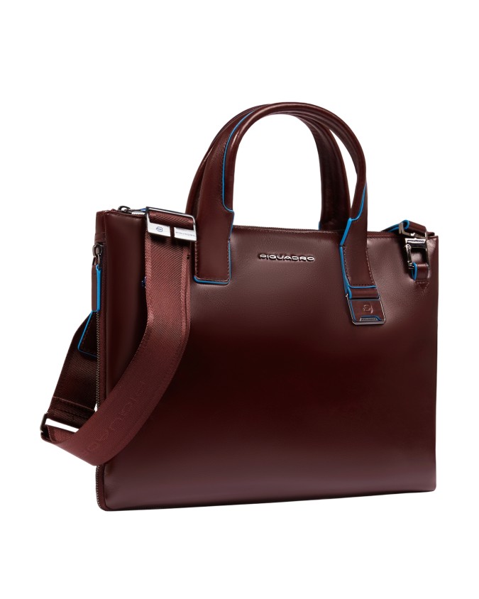  Piquadro - Cartella porta pc 14'' in pelle con tracolla Blue