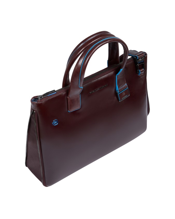  Piquadro - Cartella porta pc 14'' in pelle con tracolla Blue
