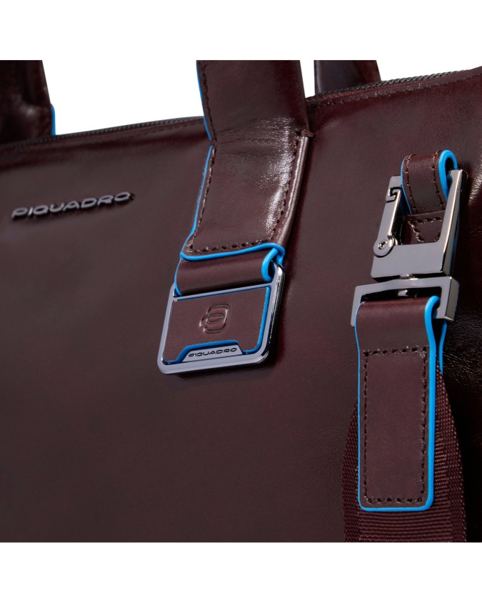  Piquadro - Cartella porta pc 14'' in pelle con tracolla Blue