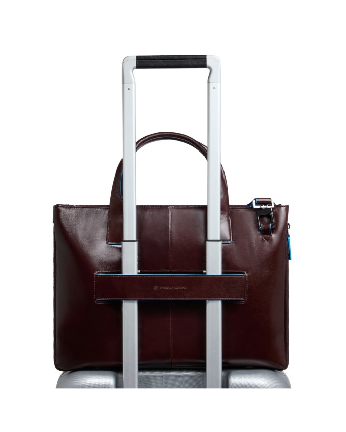  Piquadro - Cartella porta pc 14'' in pelle con tracolla Blue