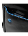 Piquadro - Men's Leather Backpack with Fast-Check 14'' Laptop Compartment - Blue Square