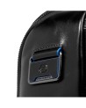 Piquadro - Men's Leather Backpack with Fast-Check 14'' Laptop Compartment - Blue Square