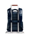 Piquadro - Herrenrucksack aus Leder mit 14-Zoll-Laptopfach, Fast-Check, Blue Square
