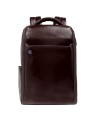 Piquadro - Men's Leather Backpack with Fast-Check 14'' Laptop Compartment - Blue Square