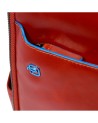Piquadro - Herrenrucksack aus Leder mit 14-Zoll-Laptopfach, Fast-Check, Blue Square