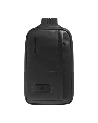  Piquadro - Zaino monospalla uomo in pelle porta iPad® RFID