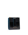 Piquadro - Damen-Geldbörse mit Münzfach aus Leder Blue Square