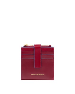  Piquadro - Portacarte donna con portamonete in pelle Blue