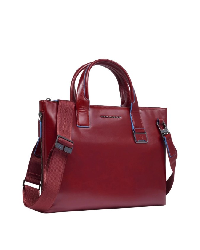  Piquadro - Cartella porta pc 14'' in pelle con tracolla Blue
