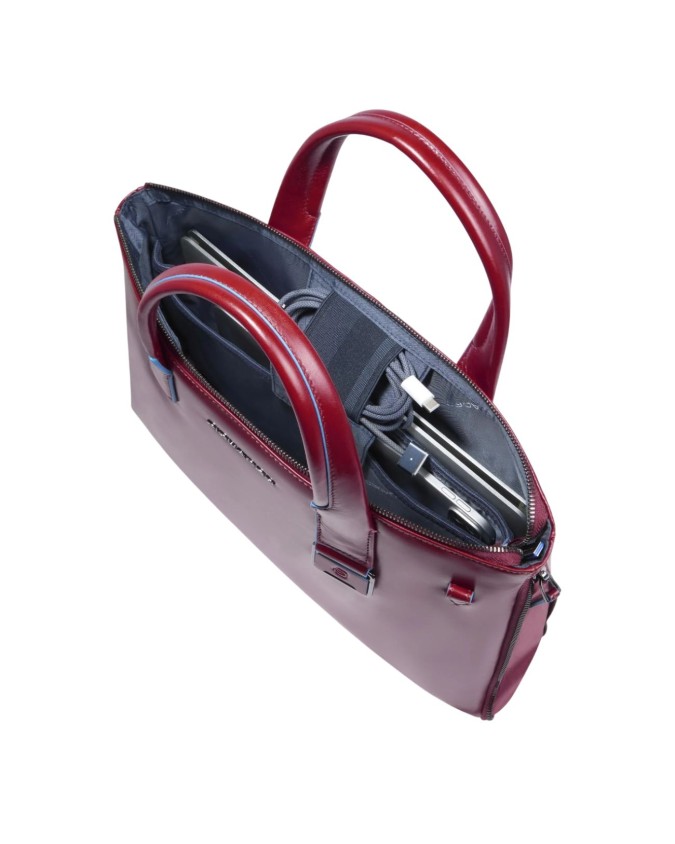 Piquadro - Cartella porta pc 14'' in pelle con tracolla Blue