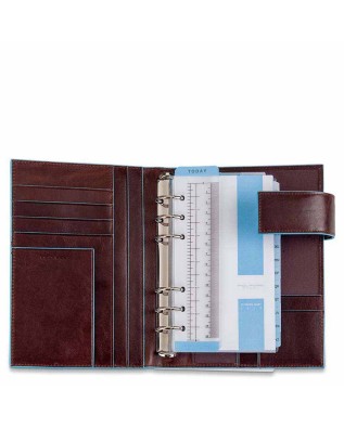 PIQUADRO - Organizer medio con patta in pelle mogano - Mogano - 2