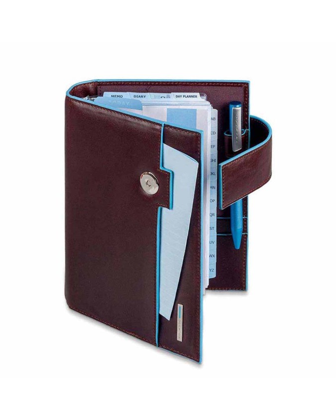 PIQUADRO - Organizer medio con patta in pelle mogano - Mogano -
