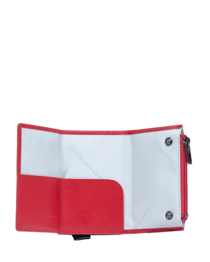  Piquadro x Ducati - Portafoglio in Pelle e Metallo con Tasca