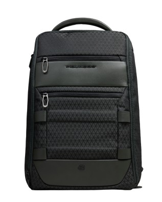 Piquadro - Modular Leather and Fabric Travel Backpack...