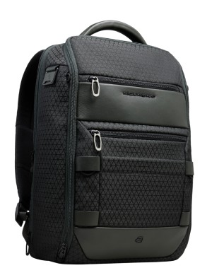  Piquadro - Zaino da Viaggio Modulare in Pelle e Tessuto Porta 2