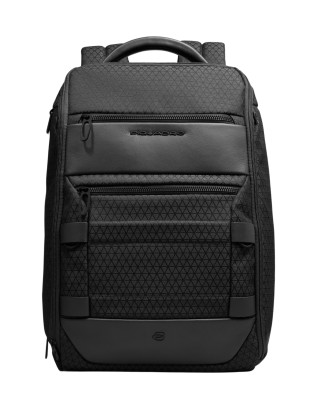  Piquadro - Zaino da Viaggio Modulare in Pelle e Tessuto Porta 2
