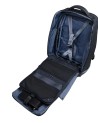 Piquadro - Modular Leather and Fabric Travel Backpack with 15.6" Laptop Compartment