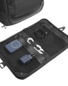Piquadro - Modular Leather and Fabric Travel Backpack with 17.3" Laptop Compartment