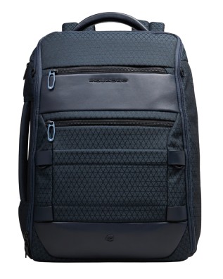 Piquadro - Modularer Reiserucksack aus Leder und Stoff...