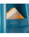 Piquadro – Damenrucksack aus Leder mit Platz für einen 14-Zoll-Laptop und zwei Fächern, Blue Square