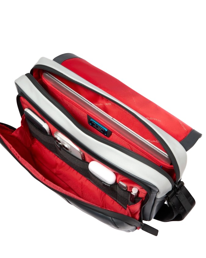 Piquadro - Leather Messenger Bag for...