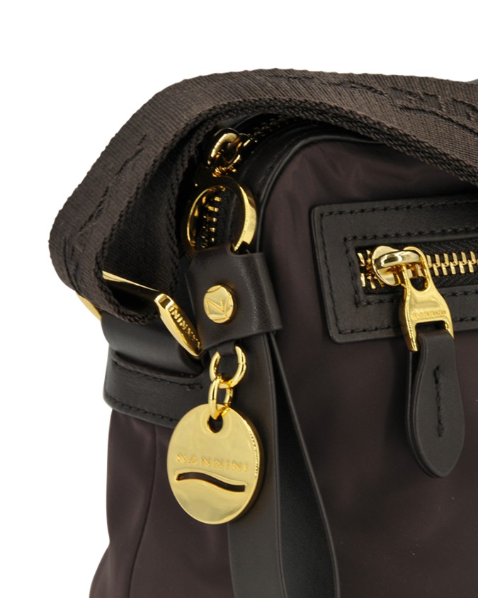  Nannini - Borsa a tracolla piccola con due comparti in nylon e