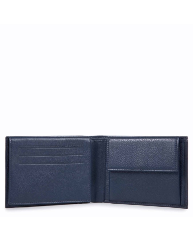 PIQUADRO - Portafoglio uomo in pelle blu - Blu - PU1392ED/BLU su Studioarch